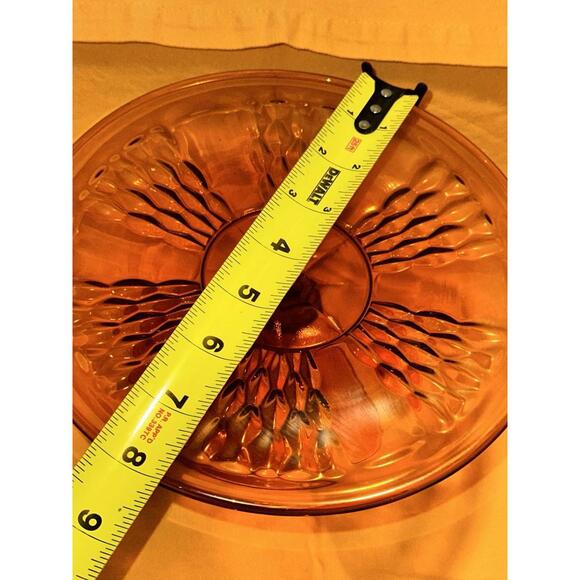 Vintage Indiana Glass Mt. Vernon Pattern Amber Glass Footed Cake/Pie Stand - Picture 2 of 5